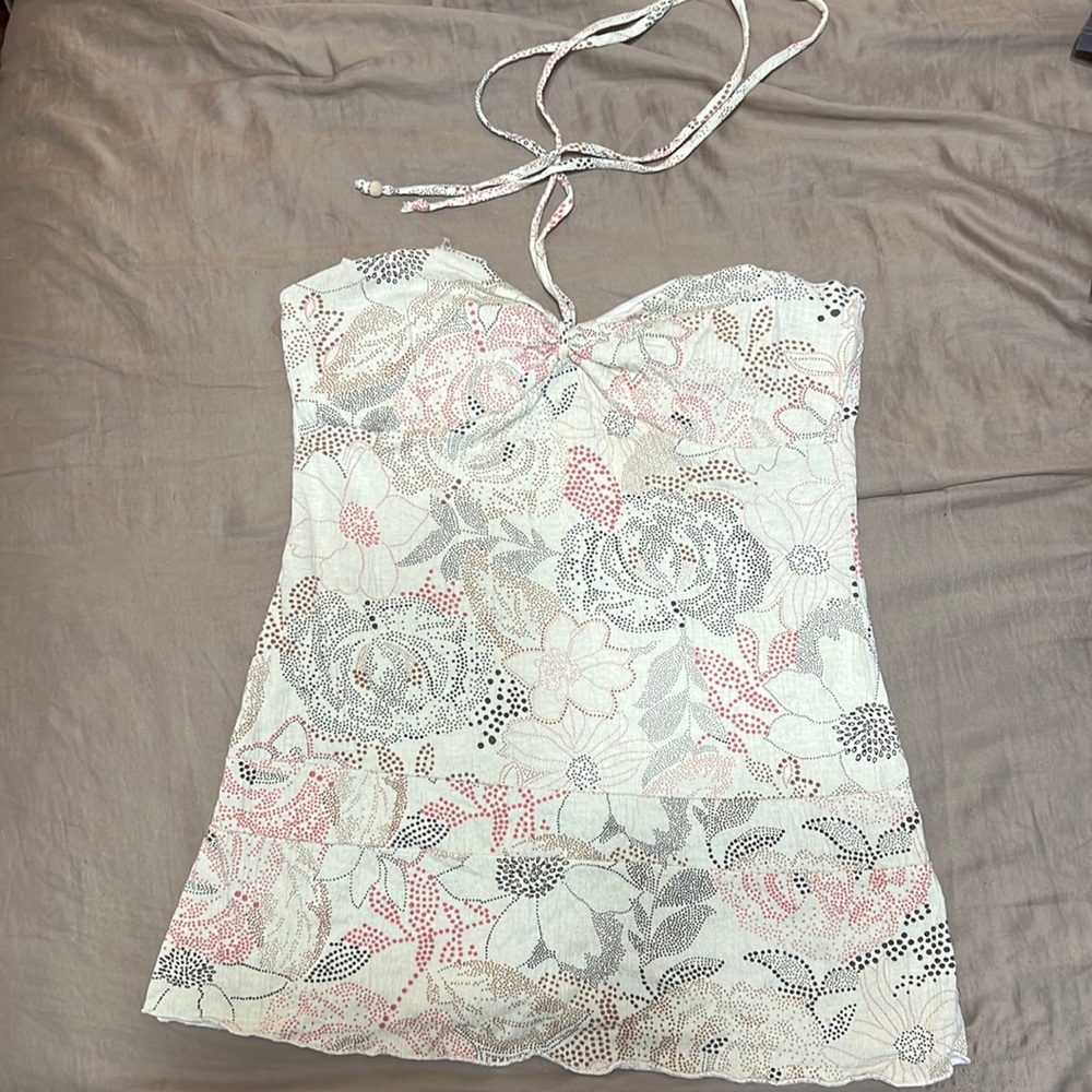 Adorable floral print halter top